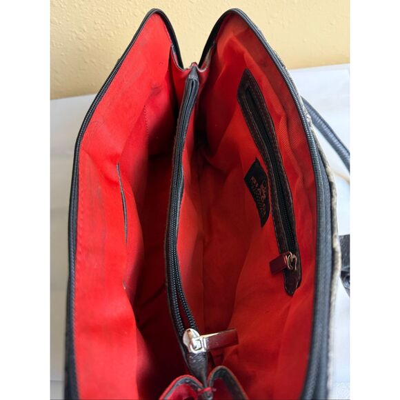 “Biacci Hand-Painted Genuine Leather Tote Bag – Artist Studio Design – - Picture 9 of 16